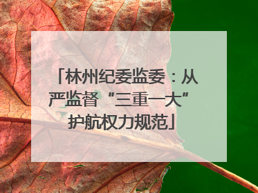 林州纪委监委：从严监督“三重一大” 护航权力规范