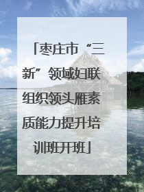 枣庄市“三新”领域妇联组织领头雁素质能力提升培训班开班