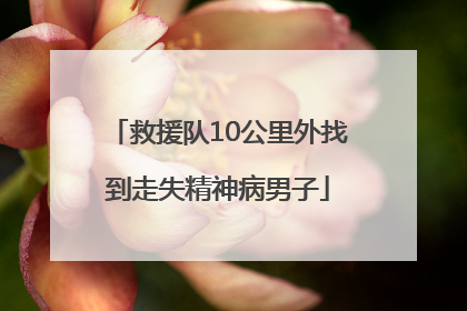 救援队10公里外找到走失精神病男子