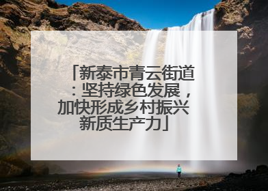 新泰市青云街道：坚持绿色发展，加快形成乡村振兴新质生产力