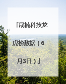 晟楠科技龙虎榜数据（6月3日）