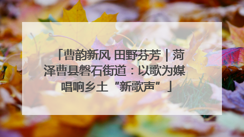 曹韵新风 田野芬芳｜菏泽曹县磐石街道：以歌为媒 唱响乡土“新歌声”