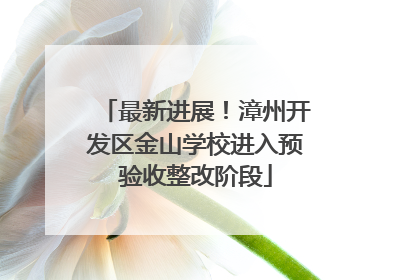 最新进展！漳州开发区金山学校进入预验收整改阶段