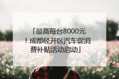 最高每台8000元！成都经开区汽车促消费补贴活动启动
