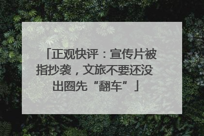 正观快评：宣传片被指抄袭，文旅不要还没出圈先“翻车”