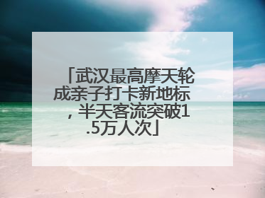 武汉最高摩天轮成亲子打卡新地标，半天客流突破1.5万人次