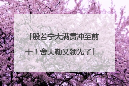 殷若宁大满贯冲至前十！舍夫勒又领先了