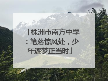 株洲市南方中学：笔落惊风处，少年逐梦正当时