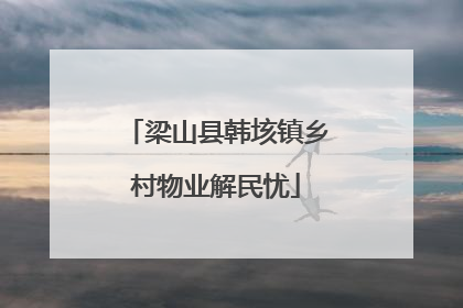 梁山县韩垓镇乡村物业解民忧