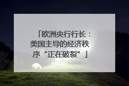 欧洲央行行长：美国主导的经济秩序“正在破裂”