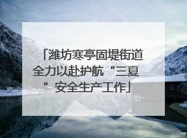 潍坊寒亭固堤街道全力以赴护航“三夏”安全生产工作