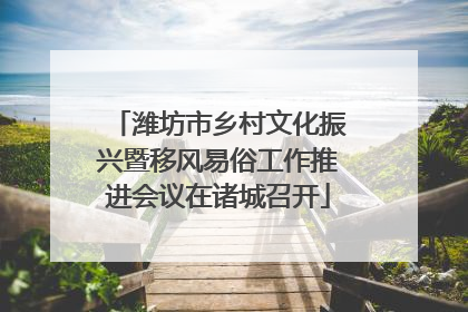潍坊市乡村文化振兴暨移风易俗工作推进会议在诸城召开