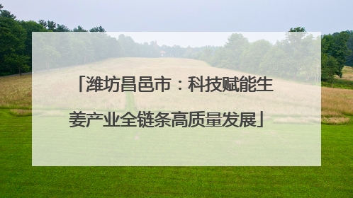 潍坊昌邑市：科技赋能生姜产业全链条高质量发展