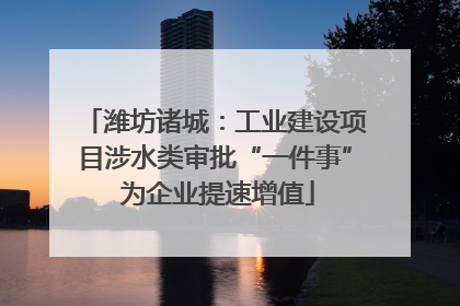 潍坊诸城：工业建设项目涉水类审批“一件事” 为企业提速增值