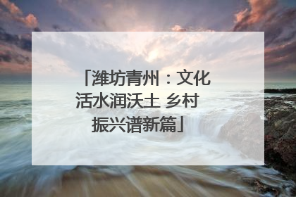 潍坊青州：文化活水润沃土 乡村振兴谱新篇