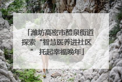 潍坊高密市醴泉街道探索“智慧医养进社区” 托起幸福晚年