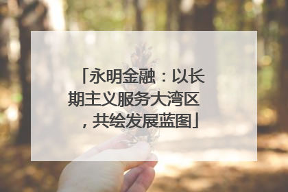 永明金融：以长期主义服务大湾区，共绘发展蓝图