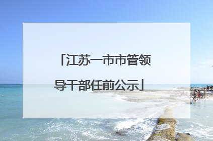 江苏一市市管领导干部任前公示
