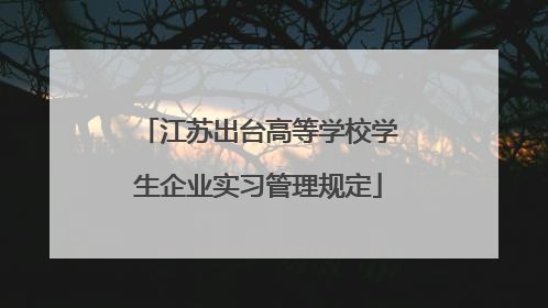 江苏出台高等学校学生企业实习管理规定