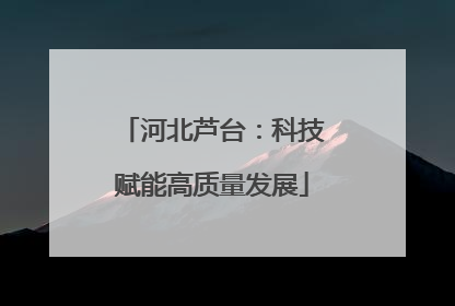 河北芦台：科技赋能高质量发展