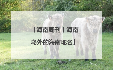 海南周刊丨海南岛外的海南地名