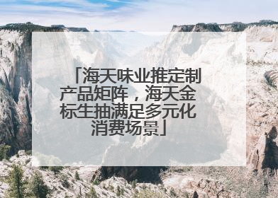 海天味业推定制产品矩阵，海天金标生抽满足多元化消费场景