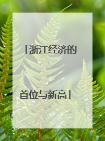 浙江经济的首位与新高