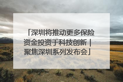 深圳将推动更多保险资金投资于科技创新｜聚焦深圳系列发布会