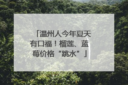 温州人今年夏天有口福！榴莲、蓝莓价格“跳水”