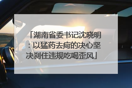 湖南省委书记沈晓明：以猛药去疴的决心坚决刹住违规吃喝歪风