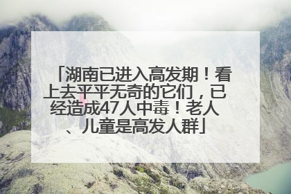 湖南已进入高发期！看上去平平无奇的它们，已经造成47人中毒！老人、儿童是高发人群
