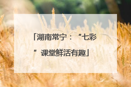 湖南常宁：“七彩”课堂鲜活有趣