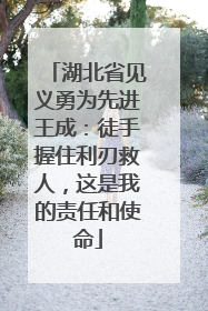 湖北省见义勇为先进王成：徒手握住利刃救人，这是我的责任和使命
