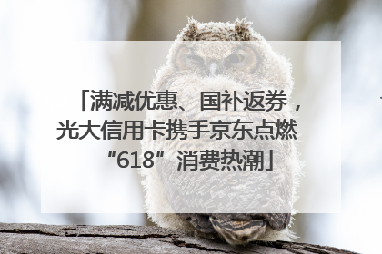 满减优惠、国补返券，光大信用卡携手京东点燃“618”消费热潮