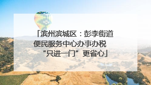 滨州滨城区：彭李街道便民服务中心办事办税 “只进一门”更省心