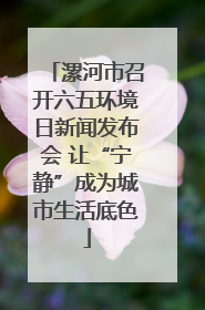 漯河市召开六五环境日新闻发布会 让“宁静”成为城市生活底色