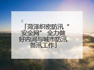菏泽织密防汛“安全网” 全力做好内河与城市防汛备汛工作