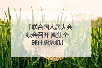 联合国人居大会续会召开 聚焦全球住房危机