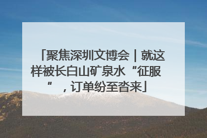 聚焦深圳文博会｜就这样被长白山矿泉水“征服”，订单纷至沓来