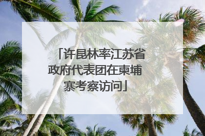 许昆林率江苏省政府代表团在柬埔寨考察访问