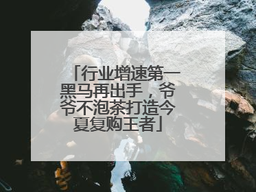 行业增速第一黑马再出手，爷爷不泡茶打造今夏复购王者