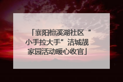 襄阳檀溪湖社区“小手拉大手”洁城靓家园活动暖心收官