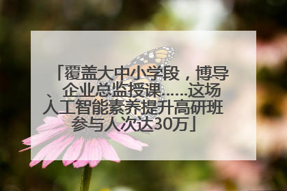 覆盖大中小学段，博导、企业总监授课……这场人工智能素养提升高研班参与人次达30万