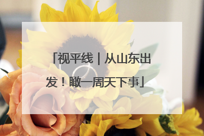 视平线｜从山东出发！瞰一周天下事