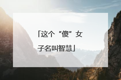 这个“傻”女子名叫智慧