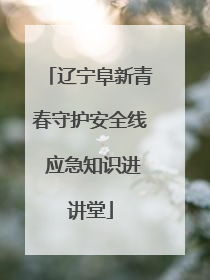 辽宁阜新青春守护安全线 应急知识进讲堂