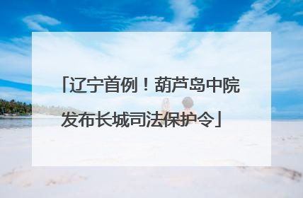辽宁首例！葫芦岛中院发布长城司法保护令