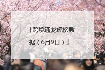 跨境通龙虎榜数据（6月9日）