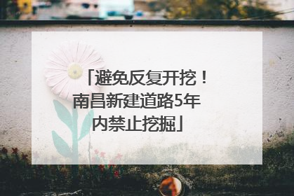 避免反复开挖！南昌新建道路5年内禁止挖掘