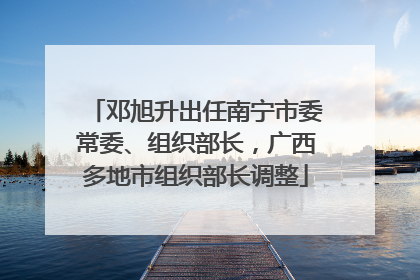 邓旭升出任南宁市委常委、组织部长，广西多地市组织部长调整
